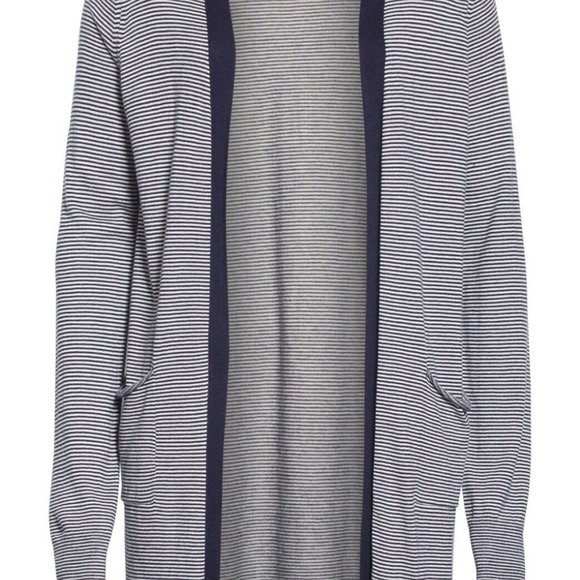 NEW $395 Stripe Silk Blend Cardigan ATM ANTHONY TH - Picture 5 of 10